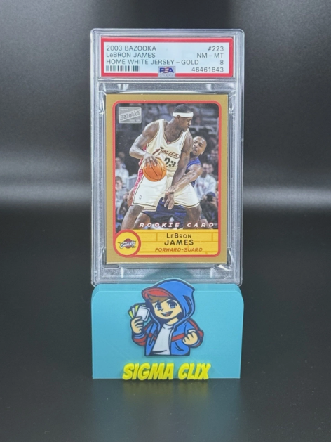 2003 Bazooka Lebron James RC Home White Jersey GOLD PSA 8 NM-MT #223