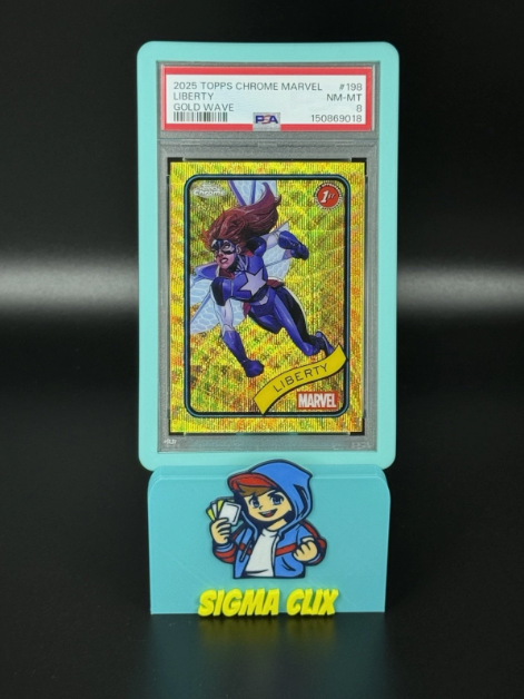2025 Topps Chrome Marvel Liberty 1st Appearance Gold Wave 39/50 PSA 8 NM-MT