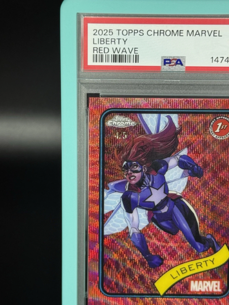 2025 Topps Chrome Marvel Liberty 1st Appearance Red Wave 4/5 PSA 9 MINT