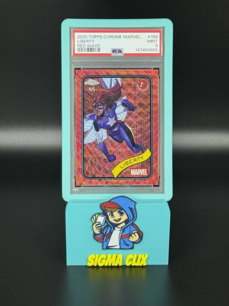 2025 Topps Chrome Marvel Liberty 1st Appearance Red Wave 4/5 PSA 9 MINT