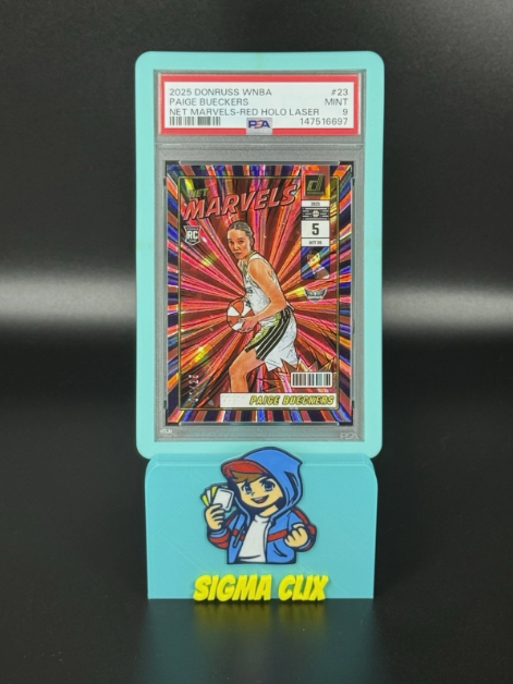2025 Panini Donruss WNBA Paige Bueckers RC Net Marvels Red Holo Laser 01/25 ALPHA PSA 9 MINT