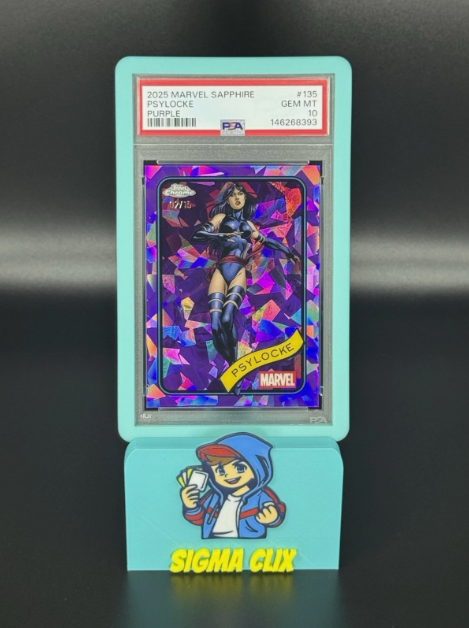 2025 Topps Chrome Marvel Sapphire Psylocke Purple 02/15 PSA 10 GEM MINT