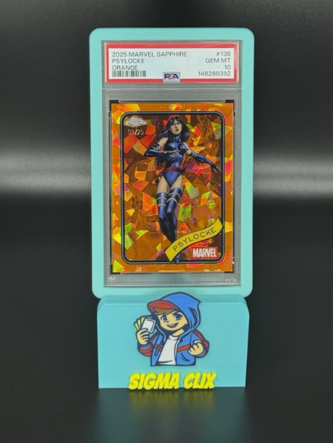 2025 Topps Chrome Marvel Sapphire Psylocke Orange 03/25 PSA 10 GEM MINT