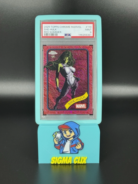2025 Topps Chrome Marvel She-Hulk Red Shimmer 4/5 PSA 9 MINT