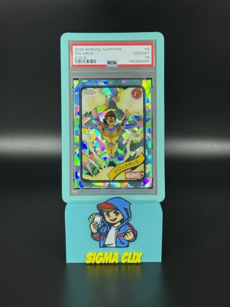 2025 Topps Chrome Marvel Sapphire Solarus 1st Appearance Aqua 42/75 PSA 10 GEM MINT