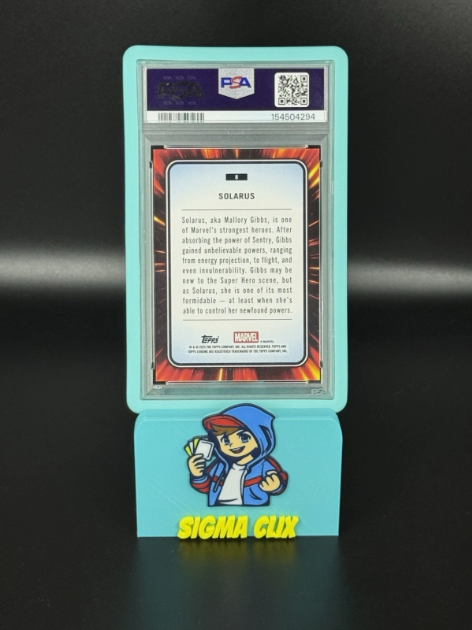 2025 Topps Chrome Marvel Solarus 1st Appearance Blue & Green Shimmer 015/199 PSA 8 NM-MT