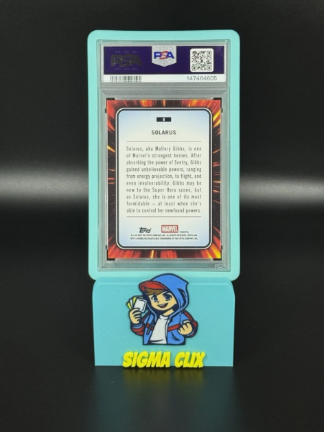 2025 Topps Chrome Marvel Solarus 1st Appearance Blue & Green Shimmer 083/199 PSA 8 NM-MT