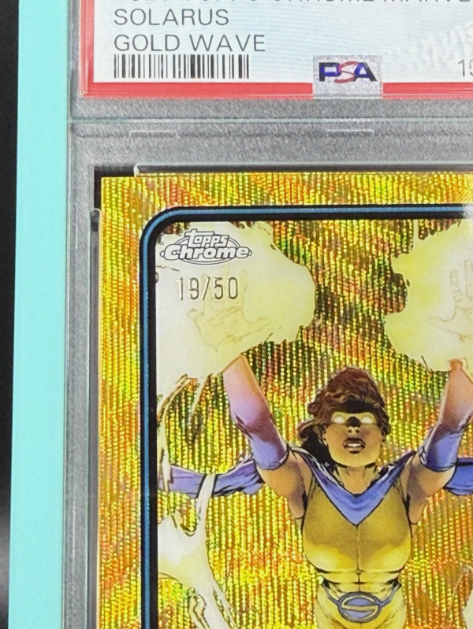 2025 Topps Chrome Marvel Solarus 1st Appearance Gold Wave 19/50 PSA 9 MINT
