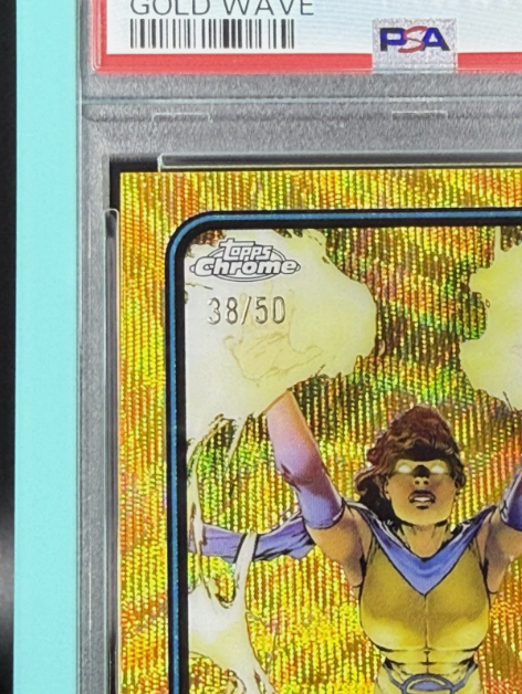 2025 Topps Chrome Marvel Solarus 1st Appearance Gold Wave 38/50 PSA 9 MINT