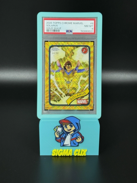 2025 Topps Chrome Marvel Solarus 1st Appearance Gold Wave 44/50 PSA 8 NM-MT