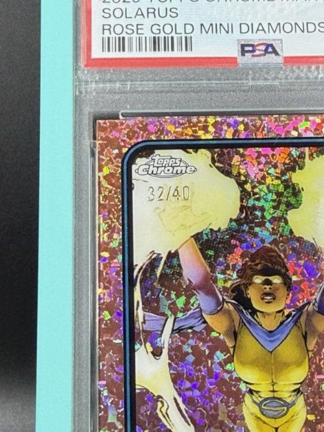 2025 Topps Chrome Marvel Solarus 1st Appearance Rose Gold Mini Diamonds 32/40 PSA 9 MINT