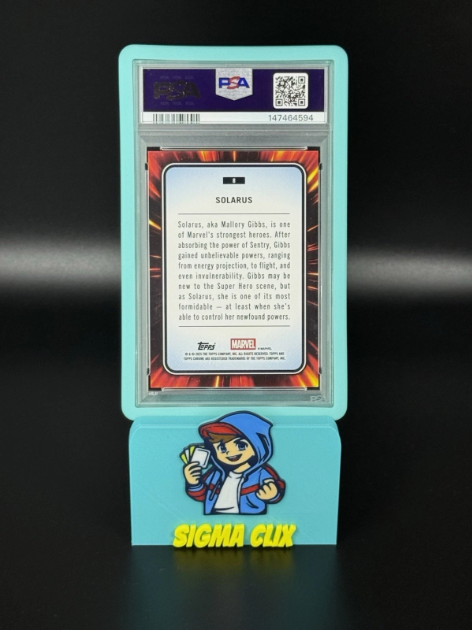 2025 Topps Chrome Marvel Solarus 1st Appearance Purple Shimmer 54/75 PSA 7 NM