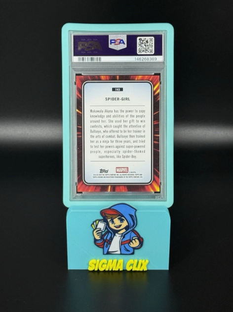 2025 Topps Chrome Marvel Sapphire Spider-Girl 1st Appearance Green 55/99 PSA 8 NM-MT