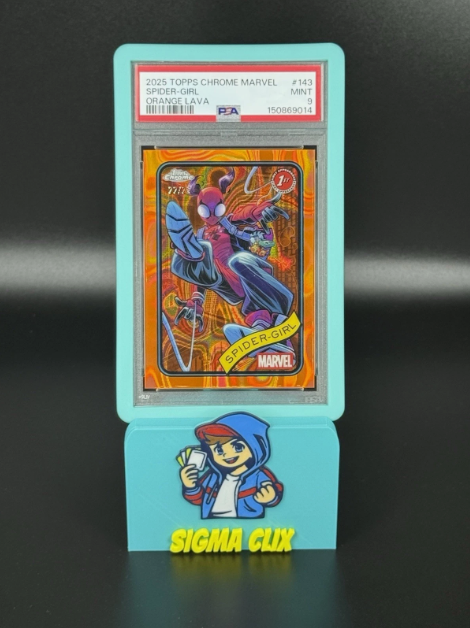 2025 Topps Chrome Marvel Spider-Girl 1st Appearance Orange Lava 22/25 PSA 9 MINT