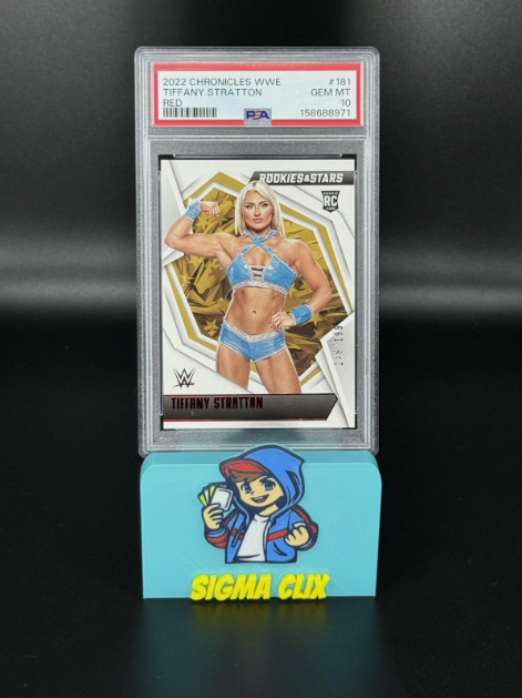 2022 Panini Chronicles WWE Tiffany Stratton RC Red 146/199 PSA 10 GEM MINT