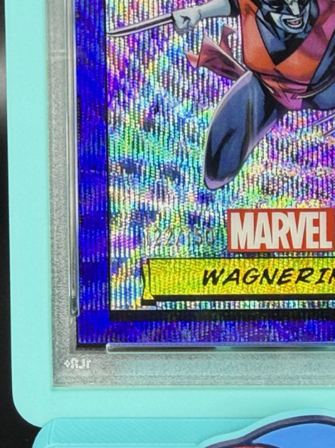2024 Topps Chrome Marvel Wagnerine 1st Appearance Blue Wave 122/150 PSA 8 NM-MT