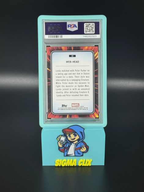 2025 Topps Chrome Marvel Web-Head 1st Appearance Blue Refractor 261/299 PSA 8 NM-MT