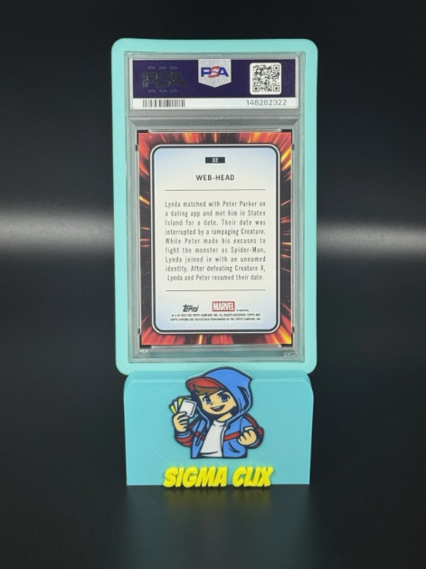 2025 Topps Chrome Marvel Web-Head 1st Appearance Blue Refractor 096/299 PSA 9 MINT