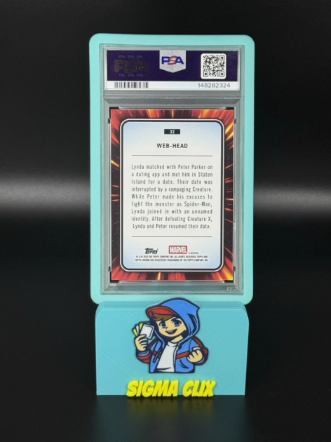2025 Topps Chrome Marvel Web-Head 1st Appearance Blue Refractor 016/299 PSA 10 GEM MINT