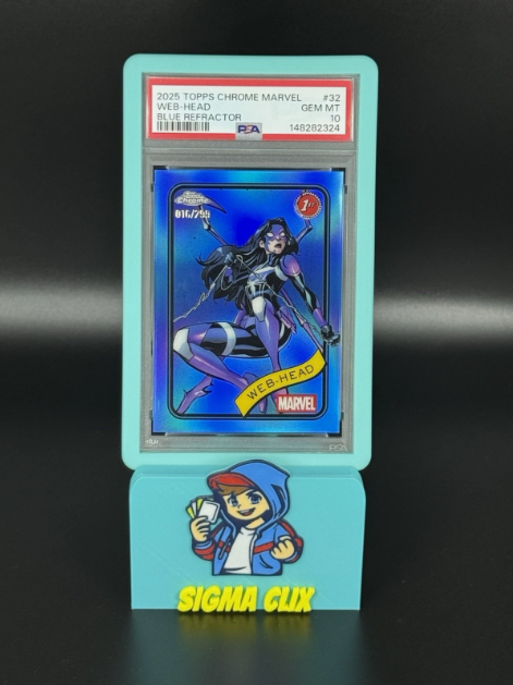 2025 Topps Chrome Marvel Web-Head 1st Appearance Blue Refractor 016/299 PSA 10 GEM MINT