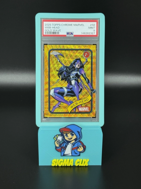2025 Topps Chrome Marvel Web-Head 1st Appearance Gold Wave 36/50 PSA 9 MINT