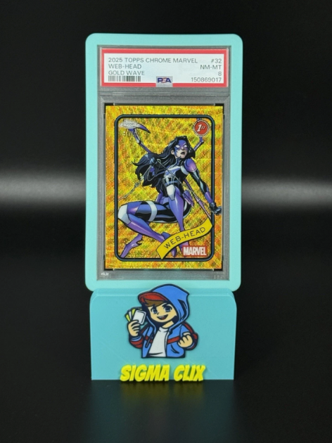 2025 Topps Chrome Marvel Web-Head 1st Appearance Gold Wave 41/50 PSA 8 NM-MT