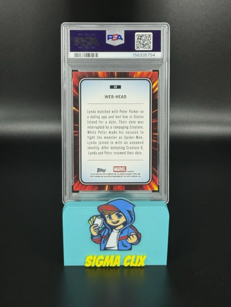 2025 Topps Chrome Marvel Sapphire Web-Head 1st Appearance Gold 46/50 PSA 8 NM-MT