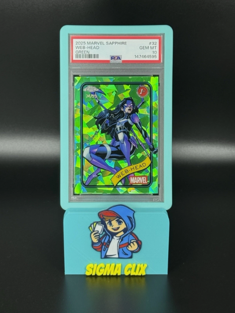 2025 Topps Chrome Marvel Sapphire Web-Head 1st Appearance Green 74/99 PSA 10 GEM MINT 10