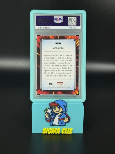 2025 Topps Chrome Marvel Sapphire Web-Head 1st Appearance Orange 13/25 PSA 9 MINT