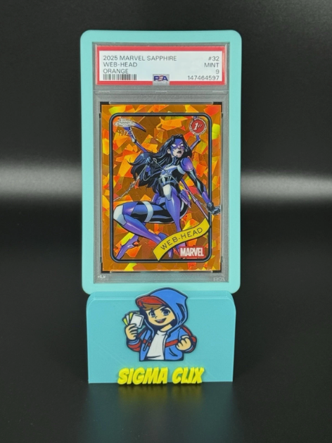 2025 Topps Chrome Marvel Sapphire Web-Head 1st Appearance Orange 13/25 PSA 9 MINT