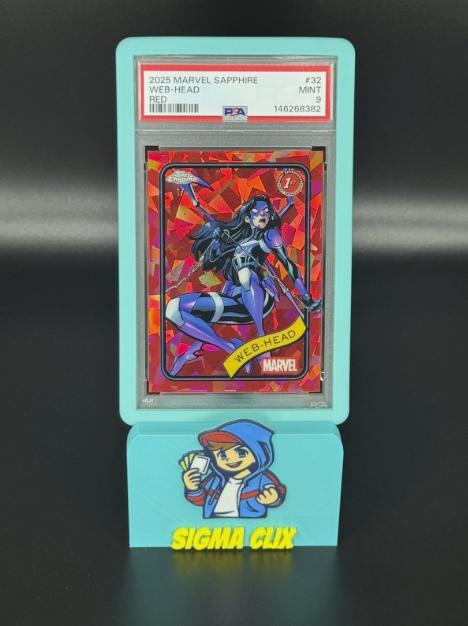 2025 Topps Chrome Marvel Sapphire Web-Head 1st Appearance Red 1/5 ALPHA PSA 9 MINT