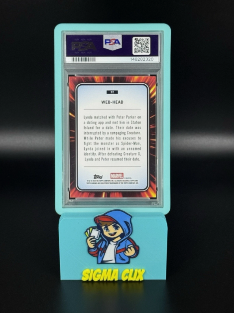 2025 Topps Chrome Marvel Web-Head 1st Appearance Blue & Red Spider Web Refractor 15/62 PSA 10 GEM MINT